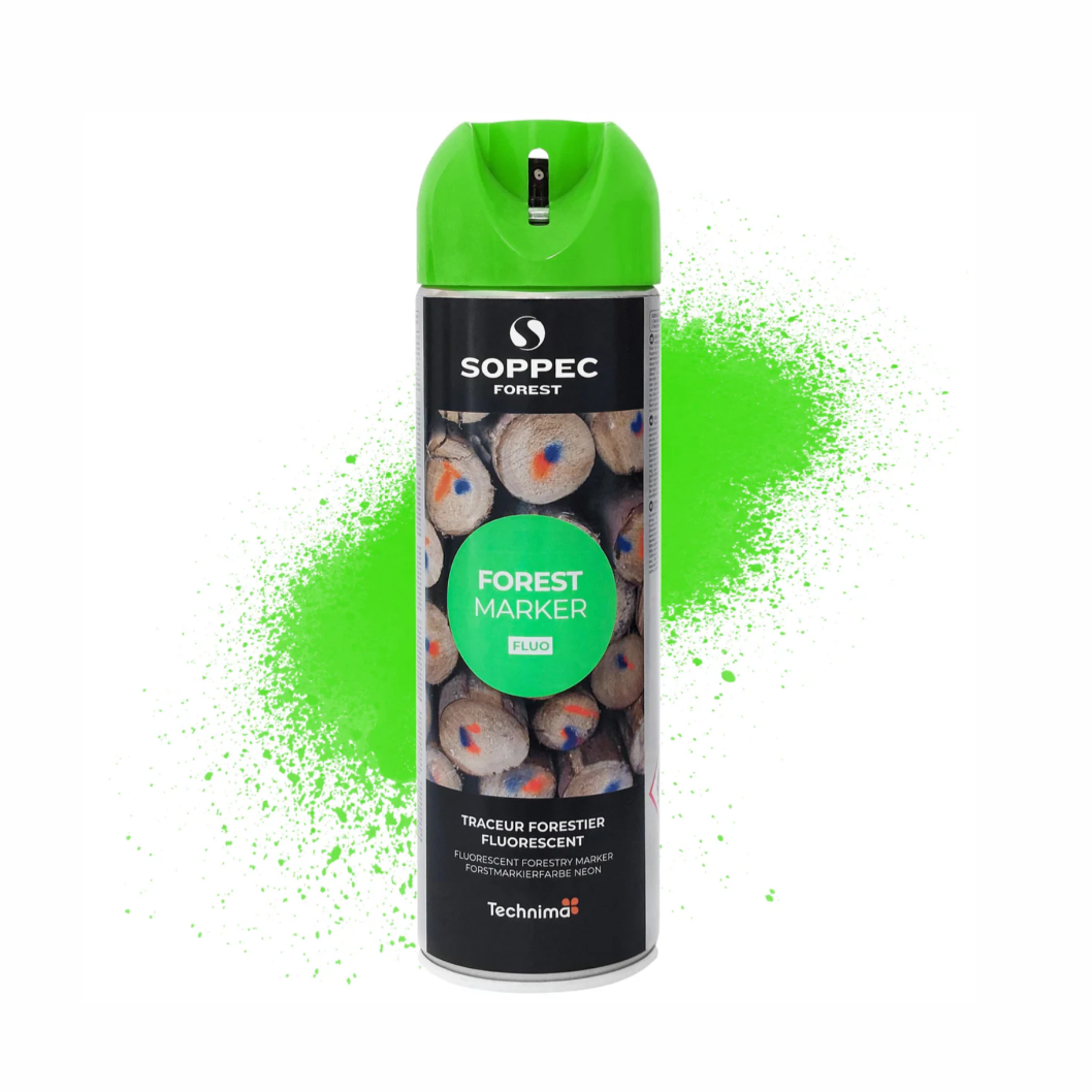 Фарба для маркування деревини SOPPEC Forest Marker, 500мл, зелена. Стійкість до 12 місяців.